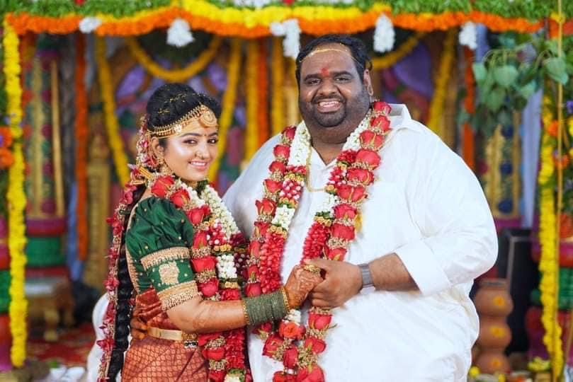 Indian (Tamil) film Producer Ravindar Chadrasekaran gets married with actress & anchor VJ Mahalakshmi