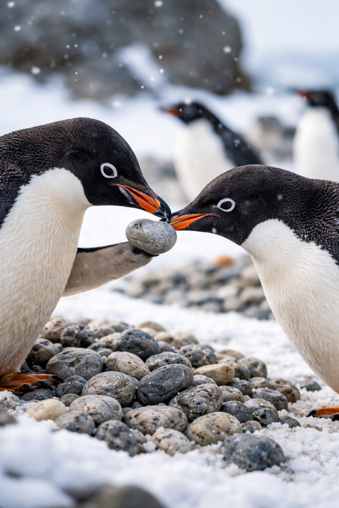 “प्रेमको अनौठो शैली: पेंगुइनले ढुंगाबाट ‘प्रस्ताव’ गर्छन्?”