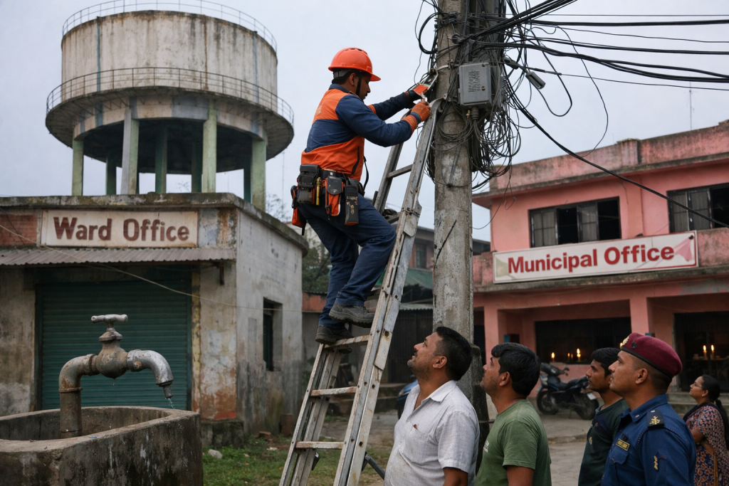 रौतहटको फतुवा विजयपुरमा खानेपानी र सरकारी कार्यालयको विद्युत् लाइन काटियो
