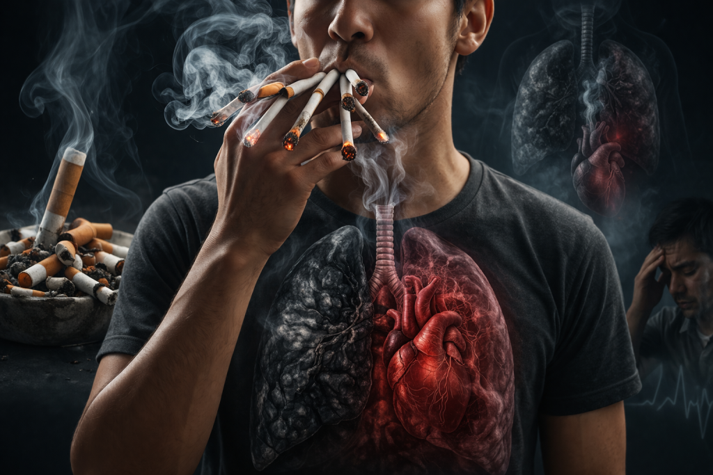 चेन स्मोकिङको खतराः ‘एकपछि अर्को चुरोट’ले शरीरमा निम्त्याउने घातक प्रभाव